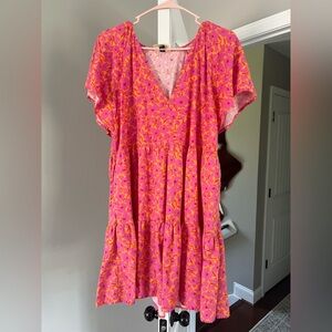 Universal Thread Pink/Orange Floral Mini Dress